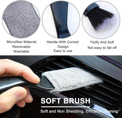 3 Pack Car Interior Detail Dust Brush, Microfiber Duster Brush, Feather Duster, Car Interior Detailing Brush, Cleaning Duster for Car Interior, Air Vents, Computer, Keyboard