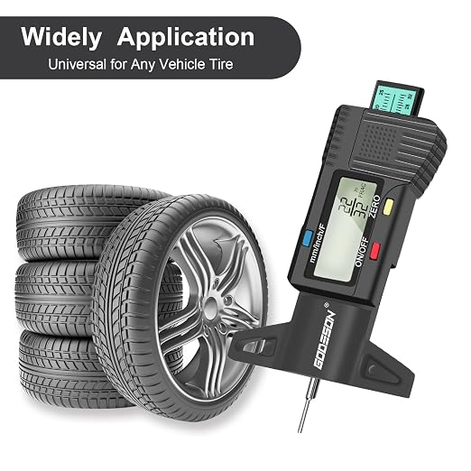 GODESON Digital Tire Tread Gauge,3 Modes: Fractional Inch, Decimal Inch, Millimeter -Color-Coded Bar-Accurate Tire Depth Gauge for Cars, Trucks, Vans, SUVs