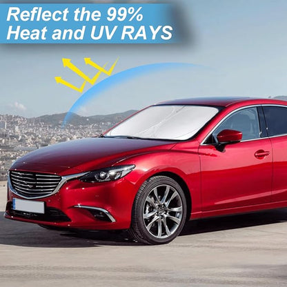 Custom Fit Mazda 6 Windshield Sunshade for Mazda 6 2014-2021 Mazda6 Accessories Front Window Shades Cover for Windshield Sun Visor Protector 210T Reflector Block Heat Protector Blocks UV Rays