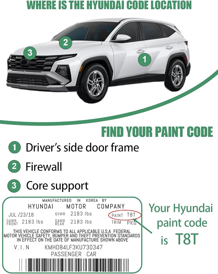 A5G Amazon Gray Touch Up Paint for Hyundai, Color Accurate Car Paint Scratch Repair Pen, Quick & Easy Fix Automotive Chips and Nicks