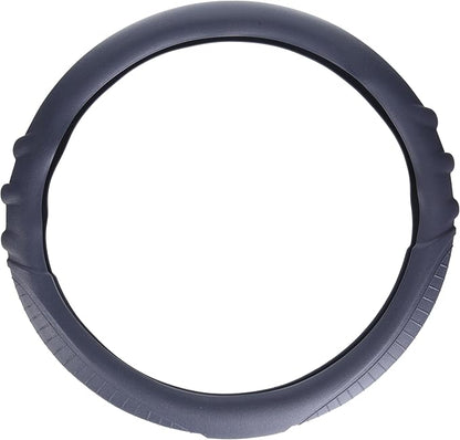 FH Group Universal Fit Silicone with Grip and Pattern Massaging Grip Steering Wheel Cover fits most Cars, SUVs, Trucks, and Vans Gray