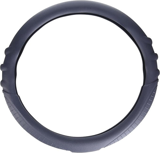 FH Group Universal Fit Silicone with Grip and Pattern Massaging Grip Steering Wheel Cover fits most Cars, SUVs, Trucks, and Vans Gray