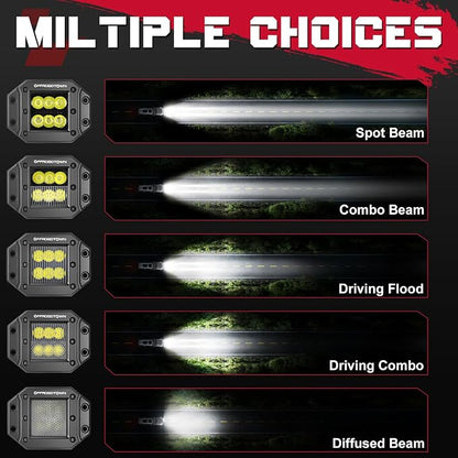 Flush Mount LED Pods, OFFROADTOWN 5'' 12,000LM CREE LED Driving Lights Reverse Backup Light Flush Light Bar Off Road Lights Work Light for Truck Pickup UTV ATV SUV Boat 4x4 Car