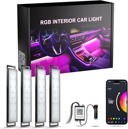 Yilaie LED Car Lights Interior Footwell Lighting Decorations Inside with App Control, Music Sync Multicolor for Trucks DC 12V
