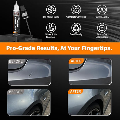 Touch Up Paint for Cars, 3-Pack - Grey Car Scratch Repair Pen, Color Accurate Automotive Touch Up Paint, Long-Lasting Scratch Resistance, Fast-Drying & User-Friendly, Safe & Water-Resistant for Automotive & Household Touch-Ups