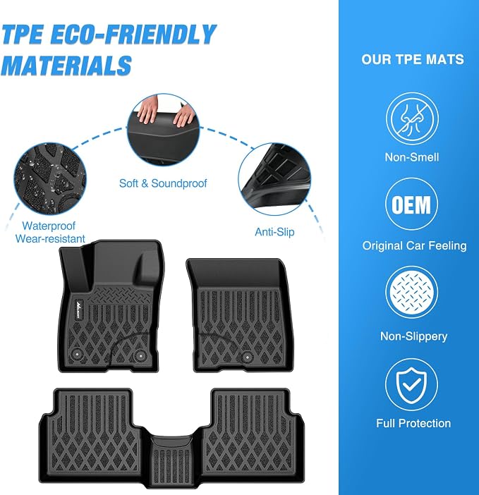 Nilight TPE Floor Mats for Ford Maverick (Gasoline Models Only) 2022 2023 2024 2025 2026 All Weather Custom Fit Heavy Duty Floor Liners