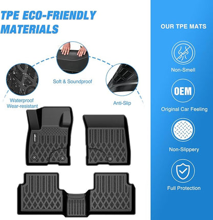 Nilight TPE Floor Mats for Ford Maverick (Gasoline Models Only) 2022 2023 2024 2025 2026 All Weather Custom Fit Heavy Duty Floor Liners