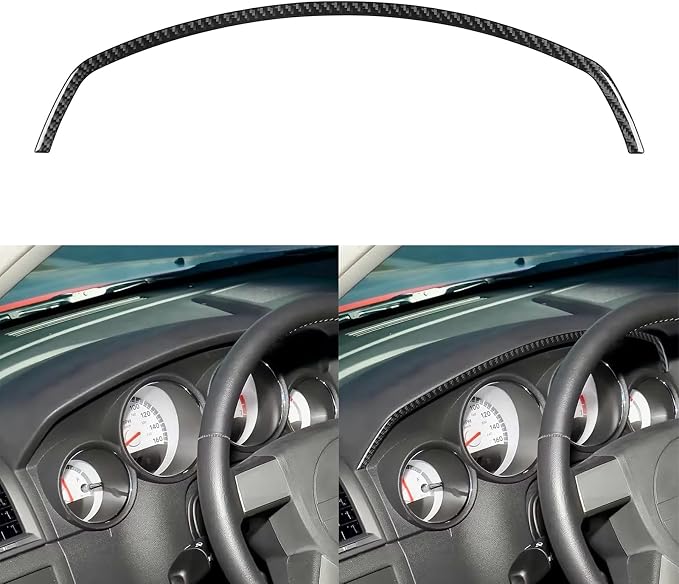 Compatible with Dodge Charger 2008 2009 2010 Real Premium Soft Carbon Fiber Decor Car Speedometer Trim Strip Sticker Interior Accessories Decal Cover Black