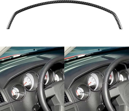 Compatible with Dodge Charger 2008 2009 2010 Real Premium Soft Carbon Fiber Decor Car Speedometer Trim Strip Sticker Interior Accessories Decal Cover Black