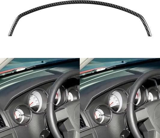 Compatible with Dodge Charger 2008 2009 2010 Real Premium Soft Carbon Fiber Decor Car Speedometer Trim Strip Sticker Interior Accessories Decal Cover Black
