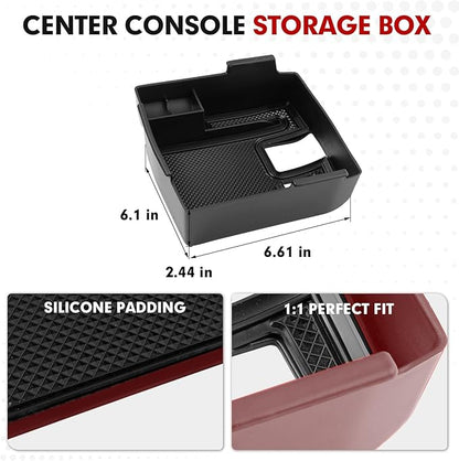 Autorder Center Console Organizer for 2019-2026 Toyota Corolla/ 2022-2026 Corolla Cross Accessories Car Armrest Storage Box Middle Console Tray Container with Non-Slip Silicone Mats