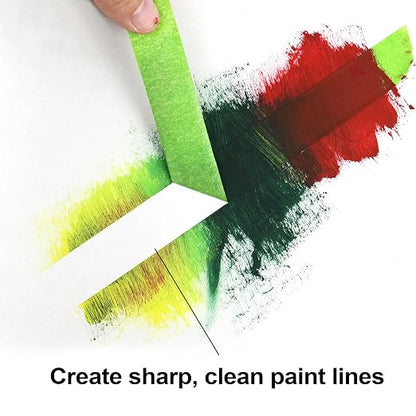 BOMEI PACK Painters Tape - Painting Tape for Car Paint Green - 1 inch x 60 Yards Paint Tape for Walls Painting, Automotive, Labeling, DIY Crafting, Decoration and School Projects, 6 Pack