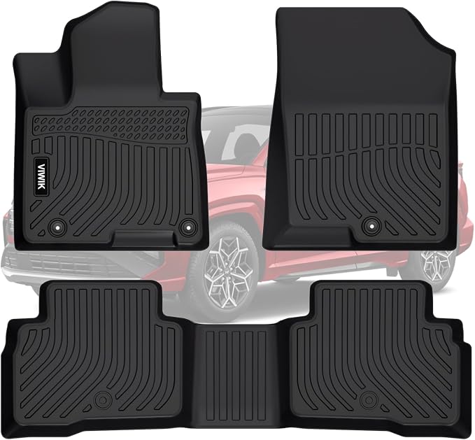 VIWIK 2022-2026 Hyundai Tucson Floor Mats Hybrid, All-Weather Protection, Custom Fit for 1st & 2nd Row, TPE, Non-Slip, Easy to Clean, Waterproof, Durable