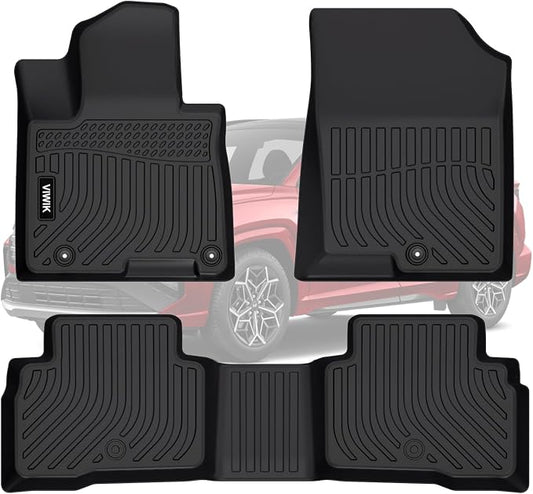 VIWIK 2022-2026 Hyundai Tucson Floor Mats Hybrid, All-Weather Protection, Custom Fit for 1st & 2nd Row, TPE, Non-Slip, Easy to Clean, Waterproof, Durable