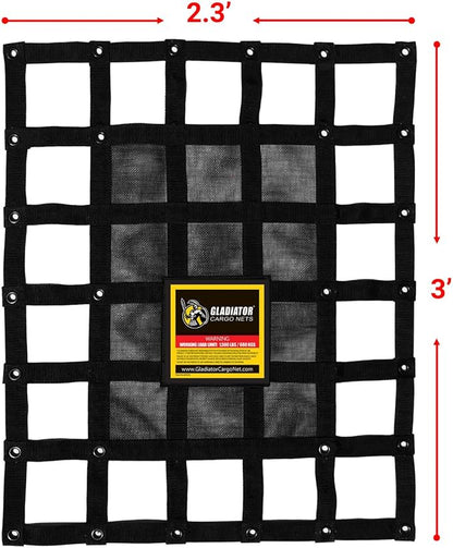 Gladiator Cargo Nets - Heavy Duty Cargo Net - ATV/Quad/Plane/RV (GAT-100) 2.5' x 3'