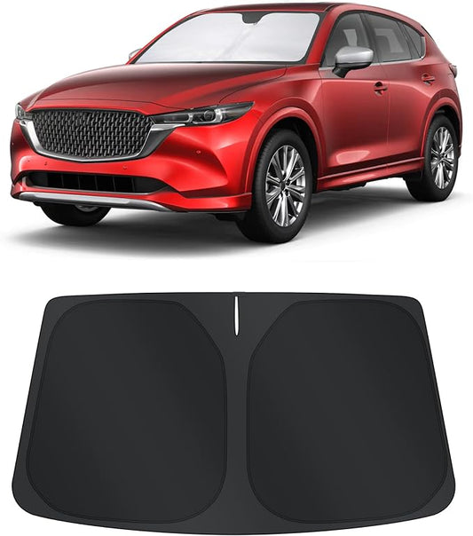 TINGLU Sun Shade for Mazda CX5 CX-5 2017-2025 2026 Accessories Windshield Sun Shade Window Shade UV Rays Protection Sun Visor Cover with Steering Wheel Sunshade Storage Bag