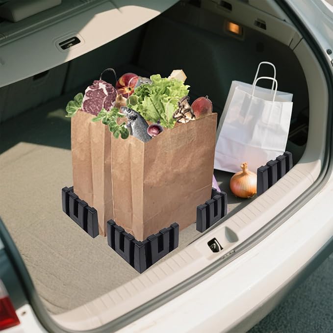 Set of 4 Car Trunk Organizer Set, Cargo Blocks for Back of SUV Multipurpose Trunk Divider Available to Wool or Leather Carpet, Car Storage Organizer Blocks for Car Truck SUV Van