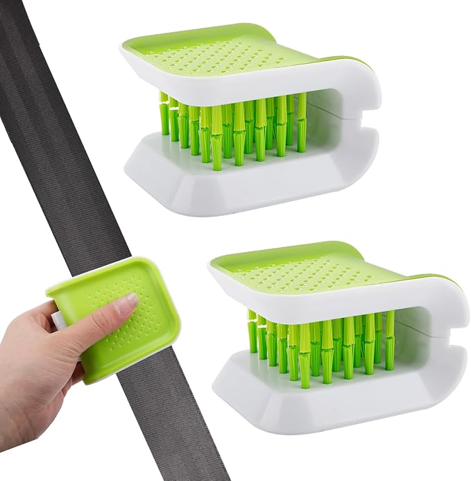 Car Seat Belt Cleaning Brush,Double Sided U-Shaped Interior Car Detailing Brushes,Non-Slip Seatbelt Cleaner,Multifunctional Cutlery Cleaner Brush,Washing Tool Seatbelt Cleaning Supplies (2PCS)