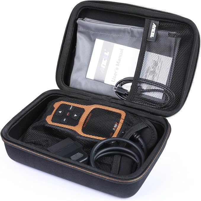 ANCEL Large Protective Case for OBD2 Scanner and Code Reader, Diagnostic Scan Tool Battery Tester, Storage Box (L) Compatible with ANCEL Products