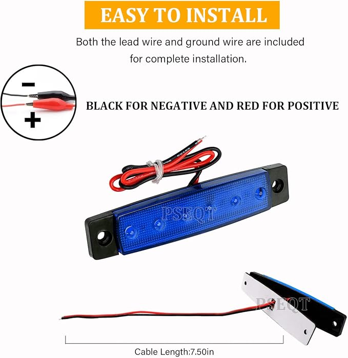 PSEQT 10 Pcs LED Rock Strip Lights Car Exterior Underglow Wheel Fender Well Lighting Kits Waterproof for Golf Cart Wrangler Offroad Truck RV UTV ATV Snowmobile (Blue)