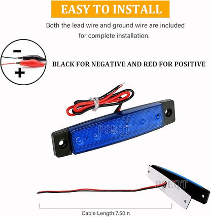 PSEQT 10 Pcs LED Rock Strip Lights Car Exterior Underglow Wheel Fender Well Lighting Kits Waterproof for Golf Cart Wrangler Offroad Truck RV UTV ATV Snowmobile (Blue)