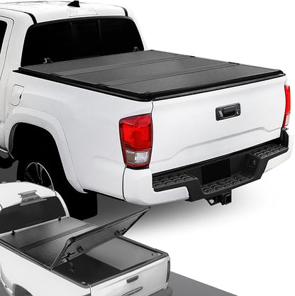 DNA MOTORING New Upgrade Truck Bed Top Hard Solid Tri-Fold Tonneau Cover Compatible with 16-19 Toyota Tacoma with 5Ft Bed, TTC-HARD-059