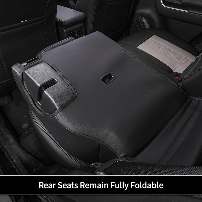 EKR Rav4 Seat Covers Custom Fit for Toyota Rav4 XLE,Platinum,Limited 2013-2018 & SE 2016-2018, Leather Car Seat Cover Full Set for SUV,Faux Leather(Black+Light Gray)