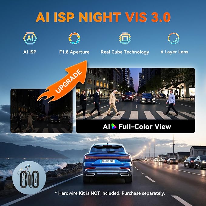 DDPAI Dash Cam Front and Rear 4K+1080P, Dash Camera for Cars with Built-in 32GB eMMC & Dual Storage, HDR, WiFi 6, GPS, AI Night Vision, 72H Radar Parking Mode, ADAS, Loop Recording, N5 Dual 2026
