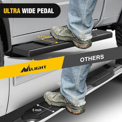 Nilight Running Boards for 2007-2018 Chevrolet Silverado GMC Sierra 1500HD 2007-2019 Chevy Silverado GMC Sierra 2500HD 3500HD Regular Standard Single Cab 6 Inch Side Step Nerf Bars Black