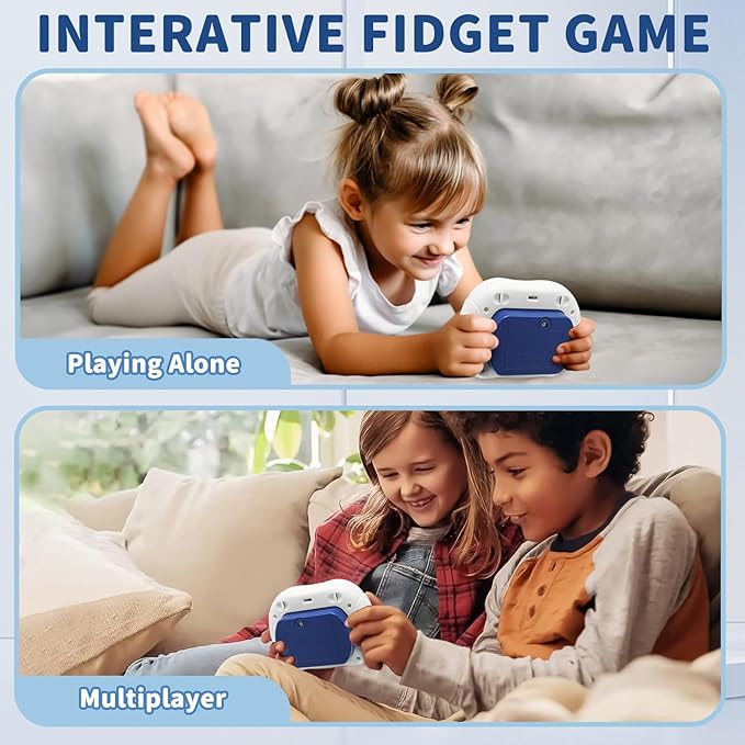 Intoypad Pop Game Light Up Fidget Toy for Kids, 6 Modes LED Screen Quick Push Controller Electric Fidget Popper Game Quick Push Bubble Sensory Games Birthday Toys for Kids Lightblue