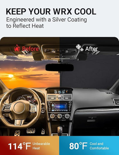 Proadsy 2026 Upgrade Front Windshield Sun Shade Foldable Sunshade Protector Custom Fit 2015-2021 WRX Accessories