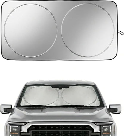 Ford F150 Windshield Sun Shade, Custom Fit Foldable Front Window Sunshade Visor, Blocks UV Rays and Heat, Keeps Interior Cooler, Fits 1990–2025 Models