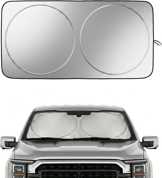 Ford F150 Windshield Sun Shade, Custom Fit Foldable Front Window Sunshade Visor, Blocks UV Rays and Heat, Keeps Interior Cooler, Fits 1990–2025 Models