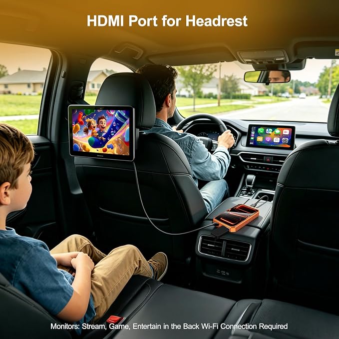Wireless CarPlay Android Auto Adapter with HDMI & USB Port, Magic AI Box Built-in Play Store YouTube, TikTok, and Screen Mirroring, Plug and Play Wireless CarPlay Converter