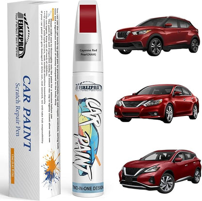 NAH Cayenne Red Pearl Touch Up Paint for Nissan, Exact Color Match Car Paint Scratch Repair Remover Pen Kit Quick & Easy Fix Vehicle Chips and Automotive Nicks Scuff