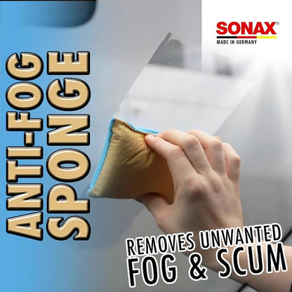 SONAX Windscreen Sponge 417100 | Dual Action Cleaning Tool for Streak Free Glass | Easily Removes Dirt Fog and Condensation from Windshields Windows and Mirrors | Compact and Reusable
