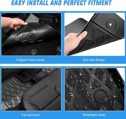 Nilight TPE Floor Mats for Toyota Tacoma 2024 2025 2026 Double Cab (Not for Hybrid) All Weather Custom Fit Heavy Duty Floor Liners