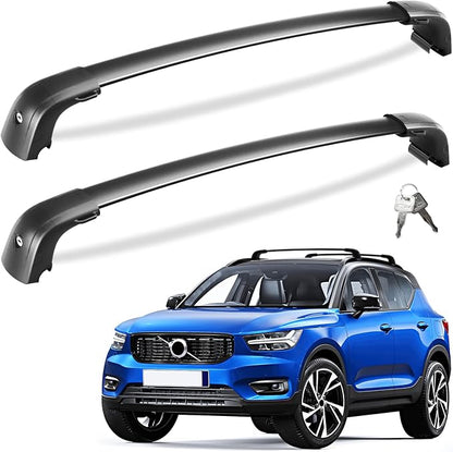 Tuyoung 300lbs Lockable Roof Rack Cross Bars Compatible with Volvo XC40 XC-40 2018-2026, Heavy Duty Aluminum Roof Rails Crossbars Cargo Bars Canoe Snowboard Rooftop Black Carrier Luggage