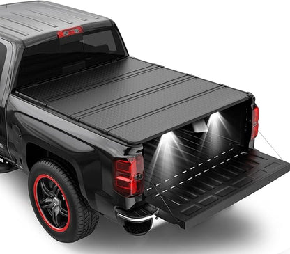 Hard Quad Truck Bed Tonneau Cover for 2014-2018 Chevy Silverado GMC 1500, 2015-2018 Silverado/Sierra 2500 3500 HD, Fleetside - 5.8 FT Aluminum Short Bed - 69.3 inch