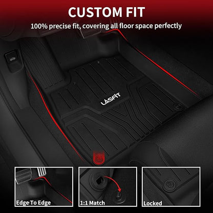 LASFIT Floor Mats & Trunk Mat for 10th Honda Accord Sedan 2018-2022 Gasoline & Hybrid, All Weather TPE Custom Fit Floor Liner, 1st & 2nd Row & Cargo Mat Full Set, Black