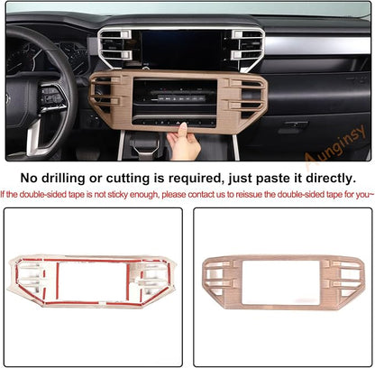 Aunginsy Center Console Air Outlet Trim Cover Compatible with Toyota Tundra/Sequoia 2022-2026, Air Conditioner A/C Vent Panel Large Frame Decorative Cover Protector ABS Accessories, for 8-inch Screen