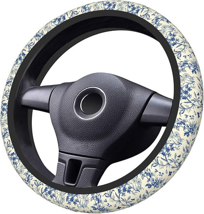 Floral Cute Steering Wheel Cover for Women & Men – Universal 15 Inch Car Accessories, Non-Slip & Stylish Design, Fits Most Cars, SUVs, and Auto