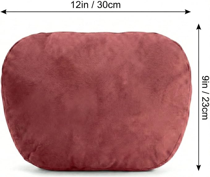 2PCS Car Pillow for Car Neck Pillow for Driving Seat Neck Support Soft Cushion Back Support Head-Rests for Vehicle Sleeping with Elastic Adjustment Strap (Red, Head)
