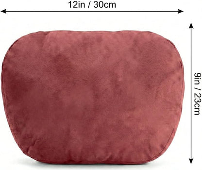 2PCS Car Pillow for Car Neck Pillow for Driving Seat Neck Support Soft Cushion Back Support Head-Rests for Vehicle Sleeping with Elastic Adjustment Strap (Red, Head)