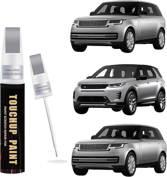 Hakuba Silver(2459/1DU/MGH) Car Paint Touch Up Pen Compatible with Landrover, 2-In-1 Color Accurate Touch Up Car Scratch Repair Paint Match Landrover Series Automotive Scratch Remover for Nicks & Chips Repair
