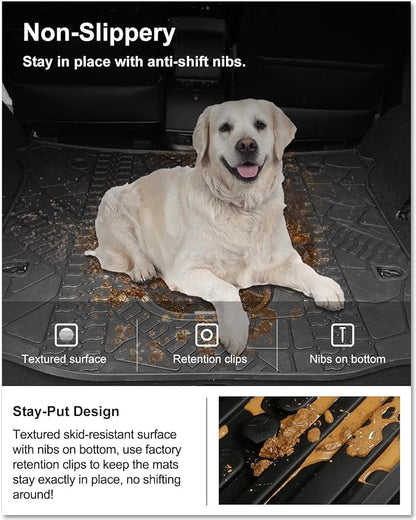 KIWI MASTER Cargo Mat for 2015-2018 Jeep Wrangler JK, OEM Replacement 82214404, Custom Fit All Weather Rear Cargo Liner, Heavy Duty TPE Tray Trunk Mat, Black