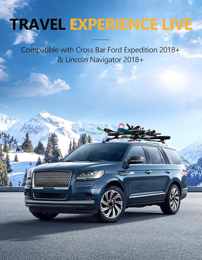 Tuyoung 300lbs Roof Racks Cross Bars Compatible with Ford Expedition & Ford Max 2018-2026 & Lincoln Navigator 2018-2024, Heavy Duty Aluminum Rooftop Cargo Carrier Low Noise Kayak Camping Road Trips