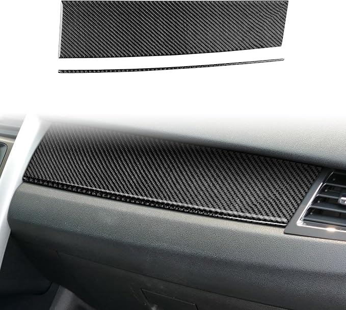 Premium Carbon Fiber Compatible with Ford Edge 2011-2014 2012 2013 SEL/Limited/SE/Sport Accessories Car Co-Pilot Storage Box Upper Trim Panel Cover Interior Trim Sticker Decal Black 2PCS