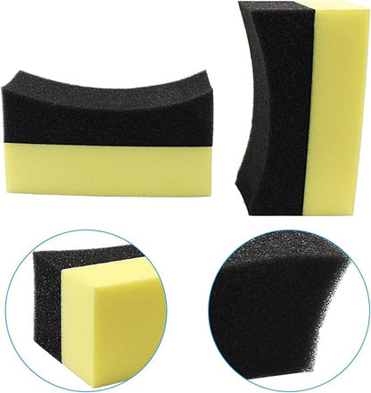 Jiozermi 12Pcs Tire Applicator Dressing Shine Sponge Tire Dressing Applicator Pads Tire Contour Dressing Applicator Pads Color Polishing Sponge Wax Buffing Pads Cleaning Sponges for Car Glass