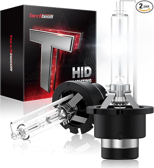 Torchbeam D2S HID Bulb - 35W 6000K Cool White Xenon HID Bulbs, 85122 66240 66040 66240CBI for HID Assembly, Pack of 2
